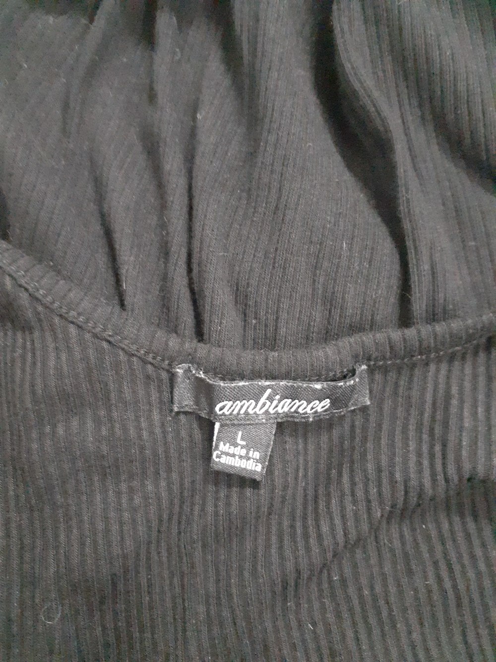 Ambiance Black Ribbed Dress - Picture 2 of 4